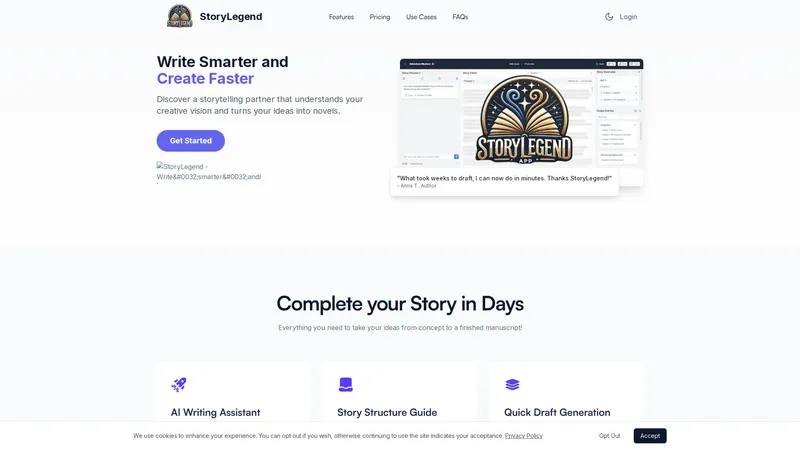 StoryLegend - Empowering writers with AI-powered storytelling tools.