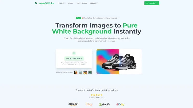 ImageToWhite - AIで画像の背景を瞬時に白く