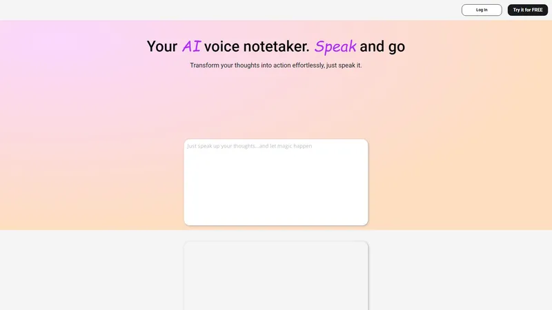 BrainNote - Your AI voice notetaker. Speak and go.