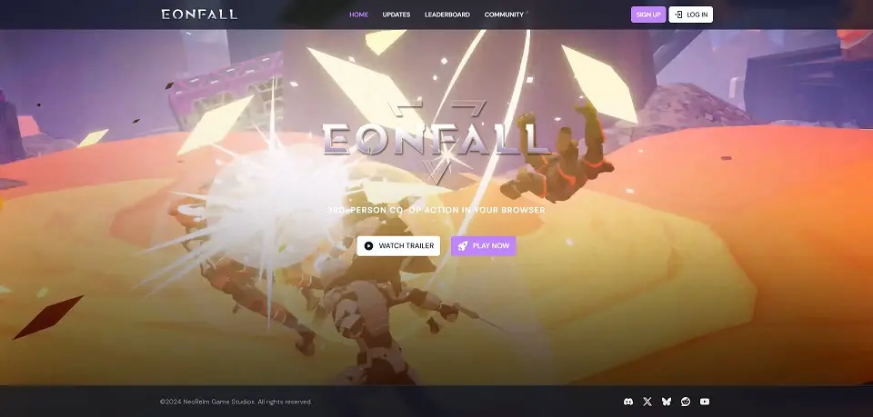 Eonfall - A new third-person co-op action game built for the web