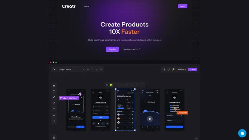 Creatr - Votre catalyseur de produits pour une planification de site web intuitive