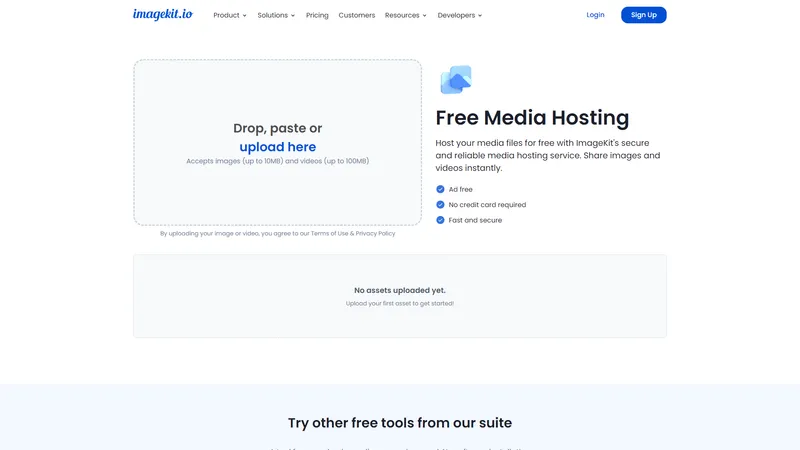 ImageKit - Free Media Hosting - Easily share public links