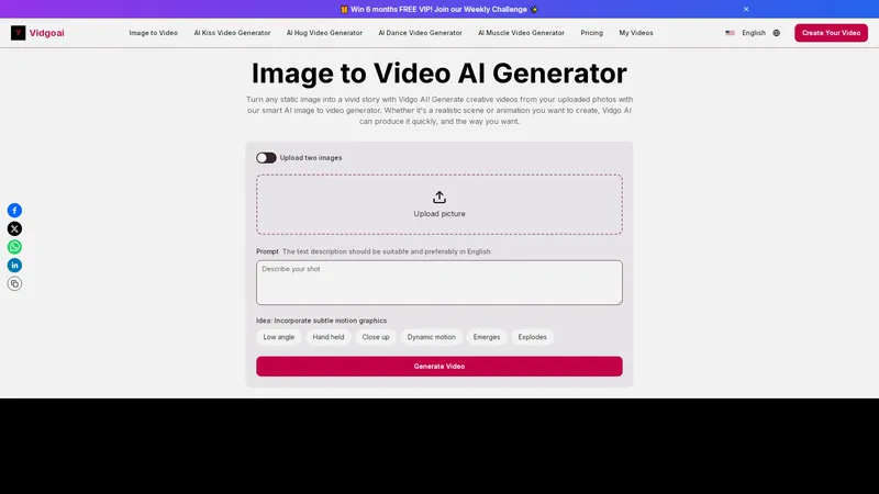 Vidgo AI - Turn Photos into Videos with AI - Fast, Easy, and Fun!