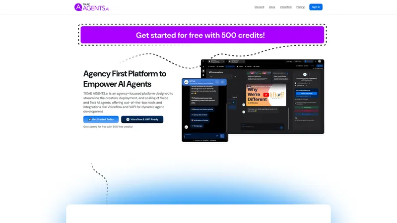 Tixae AI Agents for Developers - Crie, personalize e implemente agentes de IA de voz e texto de forma eficiente.