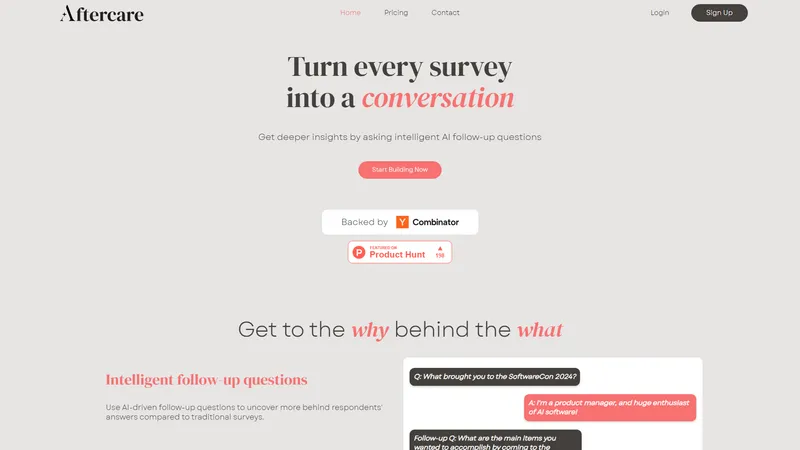 Aftercare | AI Conversational Surveys for Deeper Insights