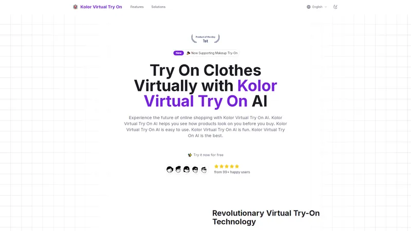 Kolor Virtual Try On - AIで仮想試着を体験 - オンラインで無料で服を試す