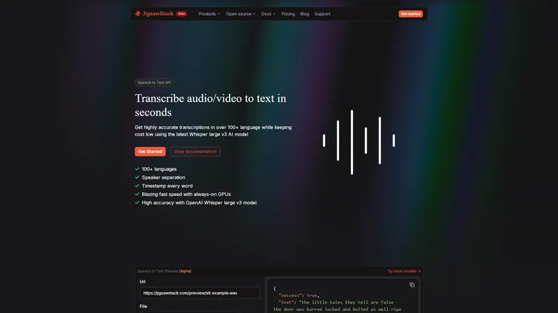 JigsawStack/Transcribe audio