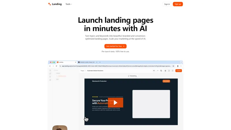 Landing - AIで簡単にランディングページを作成