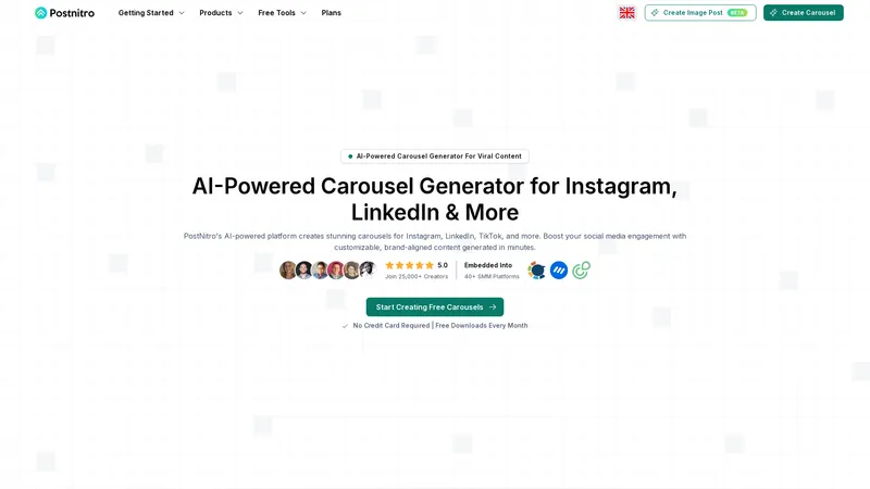 PostNitro - AI-Powered Carousel Generator for Viral Content