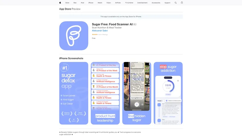 Sugar Free: Food Scanner AI - Scan, Track, and Conquer Sugar Addiction