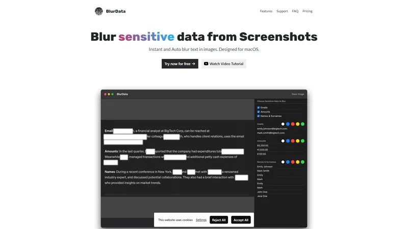 BlurData - حماية البيانات الحساسة بسهولة مع BlurData لنظام macOS