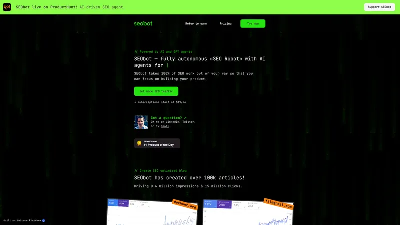 SEObot - Fully autonomous SEO Robot with AI agents for busy founders