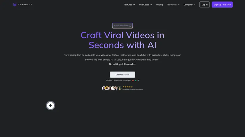 Create FREE AI Videos 10X Faster Online | Zebracat