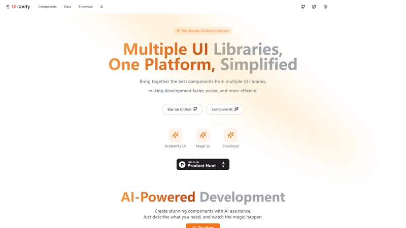 UÍ-Unify - The Ultimate UI Library Collection. Multiple UI, One Platform.