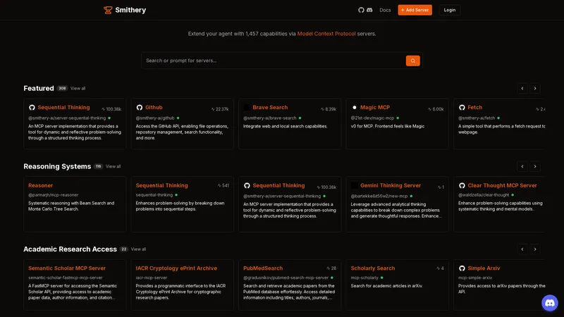 Smithery - Amplía las capacidades de tu agente con el Protocolo de Contexto de Modelo