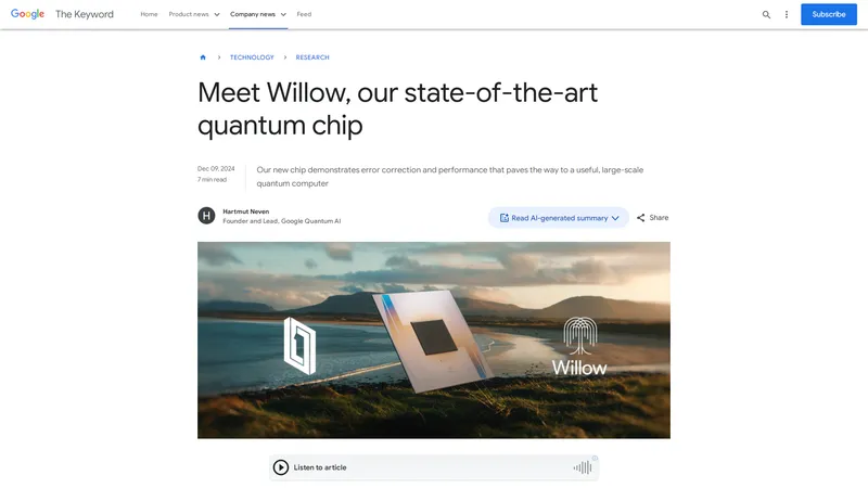 Google Willow | State-of-the-Art Quantum Chip