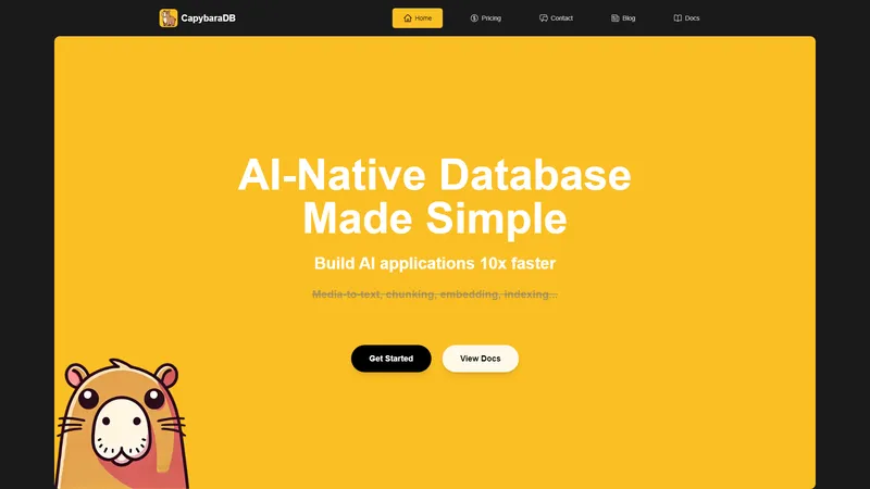 CapybaraDB - AI原生資料庫，簡化開發流程