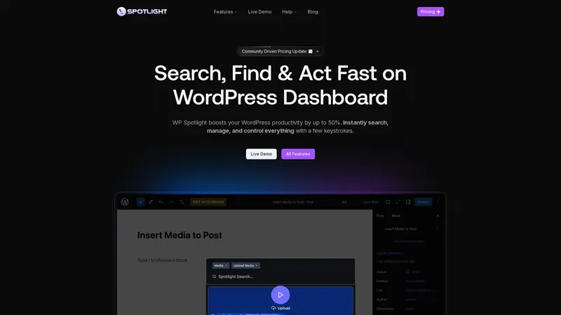 WP Spotlight | Instant WordPress Admin Search Solution