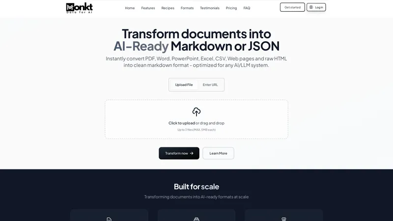 Monkt - Transformez vos documents en Markdown ou JSON prêts pour l'IA