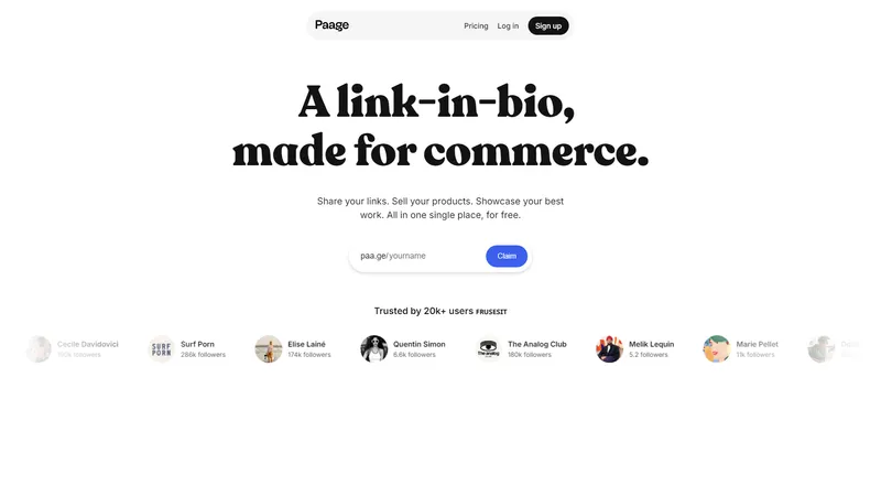 Paage - Your link-in-bio, powered for commerce.