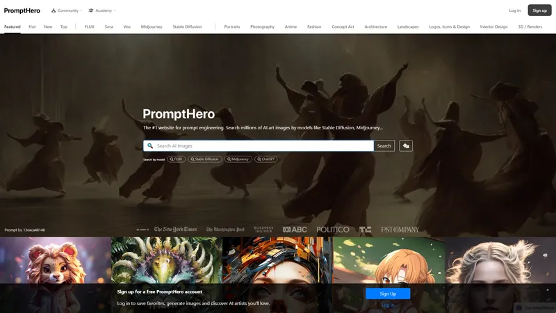 PromptHero - AI藝術提示工程的頂尖平台