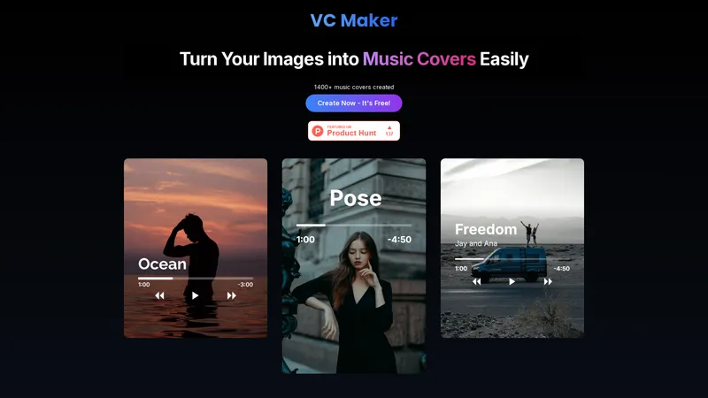 VC Maker - حول صورك إلى أغلفة موسيقية بسهولة