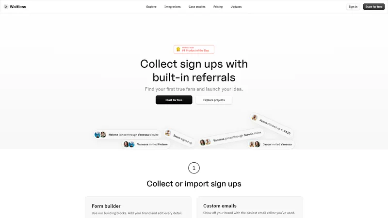 Waitless - Collect sign-ups with built-in referrals and launch your idea.