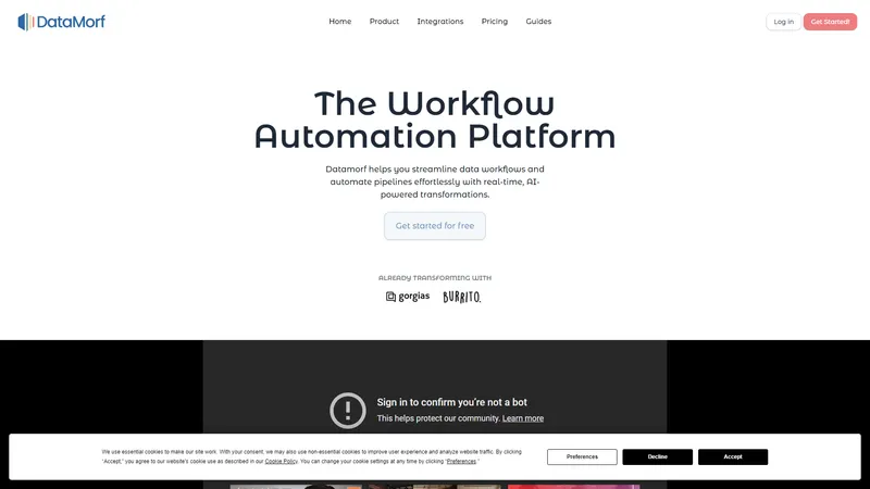 DataMorf - Streamline data workflows with AI-powered automation.