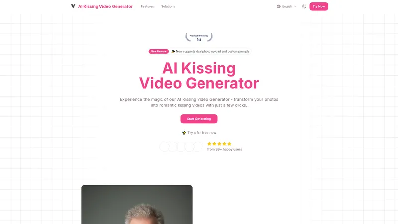 AI Kissing Video Generator - Transform photos into romantic kissing videos with AI magic.