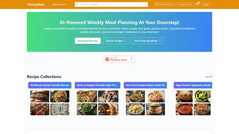 PennyMeal - AI-Powered Weekly Meal Planning At Your Doorstep!